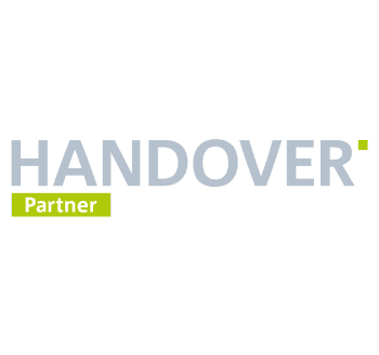 Das ist ein Logo mit dem Schriftzug "HANDOVER Partner".