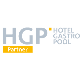 Das ist das Logo von "HGP Hotel Gastro Pool".