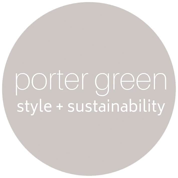 Das ist ein Logo mit dem Text "porter green style + sustainability".