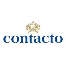 Das Bild zeigt ein Logo mit der Aufschrift "contacto" unter einer stilisierten Krone.