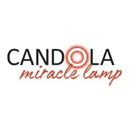 Das Bild zeigt ein Logo mit dem Text "CANDOLA miracle lamp".